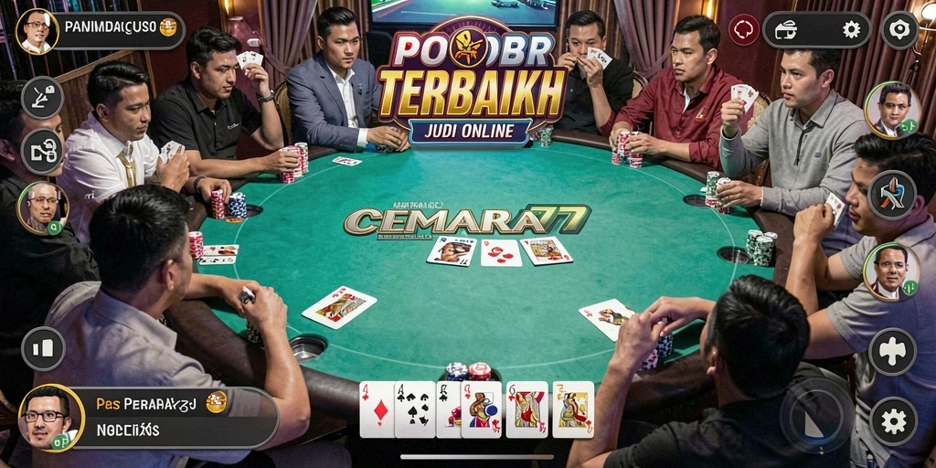 Screenshot CEMARA77 menampilkan permainan poker yang seru dan interaktif.