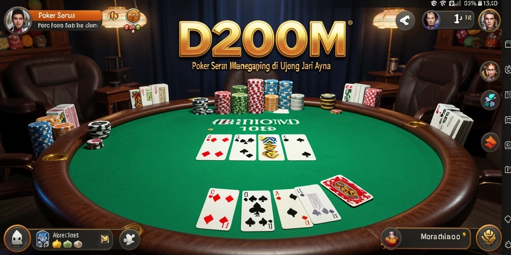 Tampilan yang mengesankan dari gameplay poker D200M yang menegangkan.