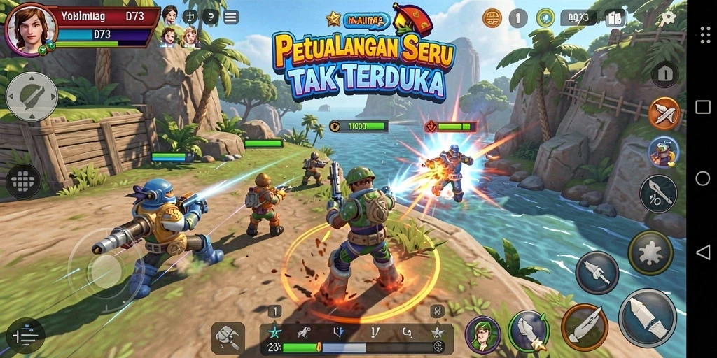 Tampilan gameplay D73 yang memikat dan penuh tantangan.
