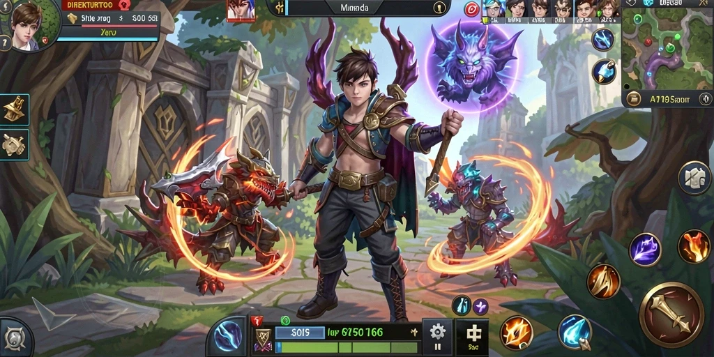 Screenshot gameplay menunjukkan petualangan epik di dunia fantasi.