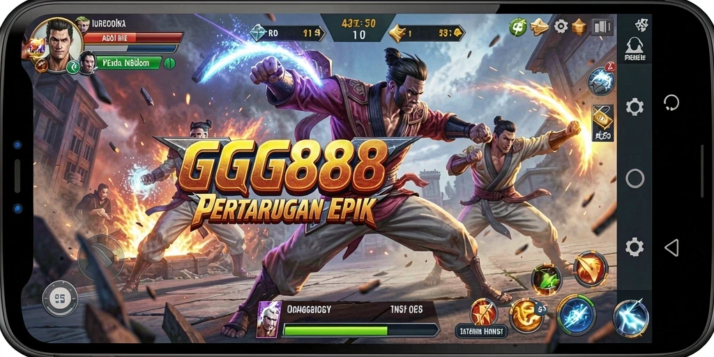 Screenshot GGG888 menampilkan aksi pertarungan yang mendebarkan dan grafis menawan.