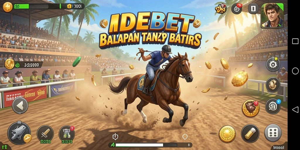 Tampilan gameplay IDEBET yang mendebarkan saat balapan.