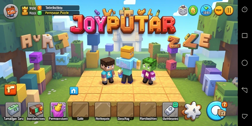 Screenshot gameplay JOYPUTAR yang menunjukkan tantangan Puzzle.