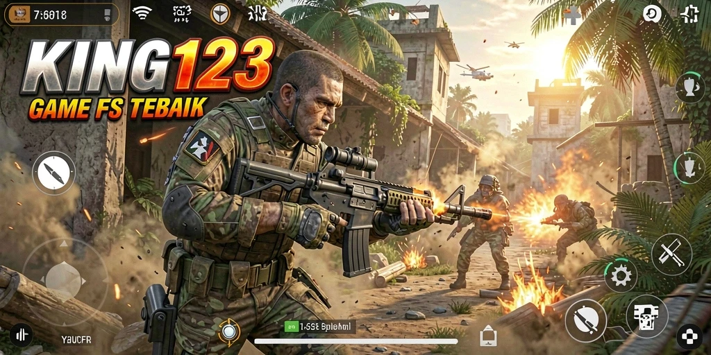 Tangkapan layar dari KING123 menampilkan aksi permainan FPS yang mendebarkan.