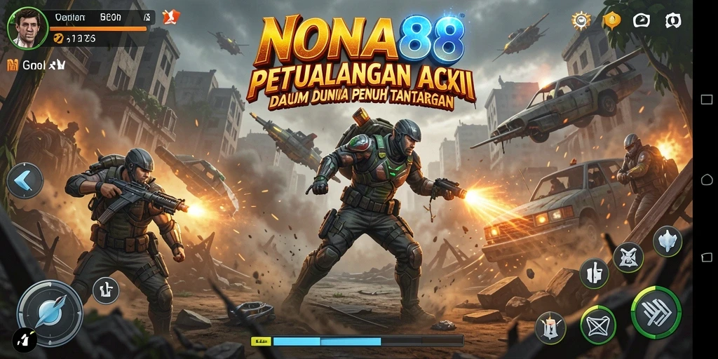 Tangkapan layar NONA88 menunjukkan pertarungan seru di dalam game Action.