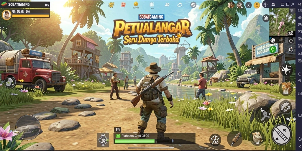 Screenshot gameplay SOBATGAMING menampilkan dunia terbuka yang menakjubkan.