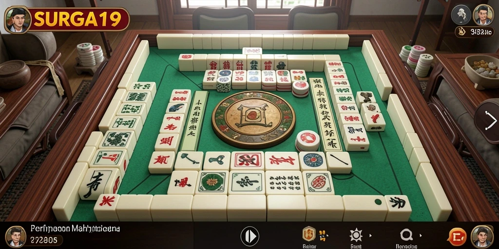 Gameplay Mahjong seru dan menantang di SURGA19.