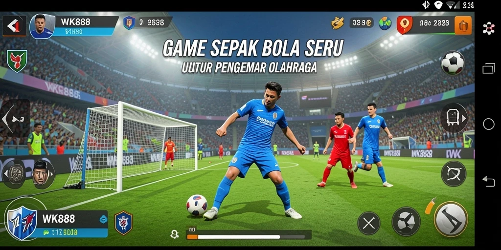 Gameplay WK888 yang mendebarkan dalam pertandingan sepak bola.